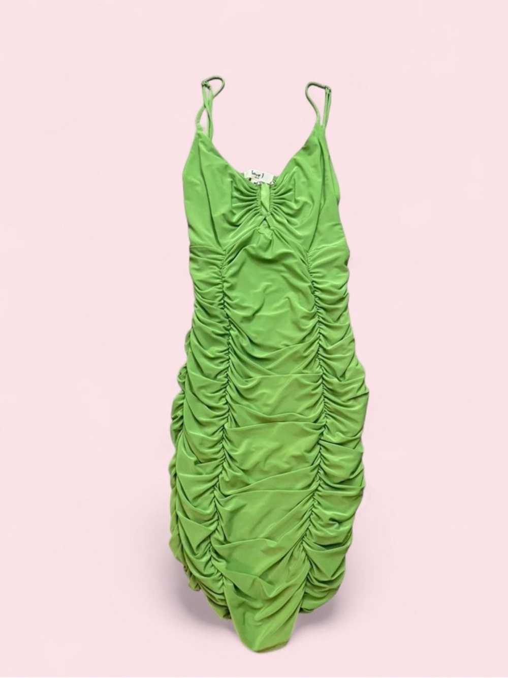 PacSun Lime Green Sleeveless Ruched Bodycon Mini Dress
